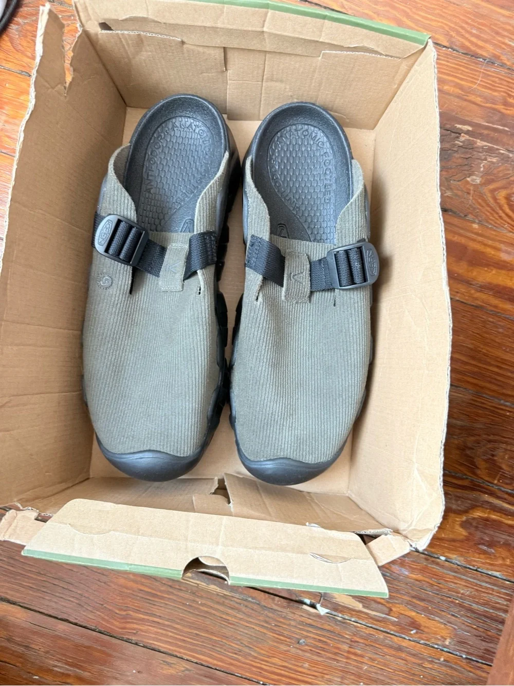 Keen Olive Green Slip-On Clog with Black Accents